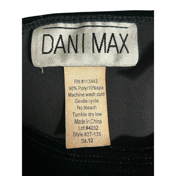 VTG DANI MAX Velvet Little Black Buckle Midi 12 Whimsigoth Fairy Witchy grunge - Picture 6 of 6